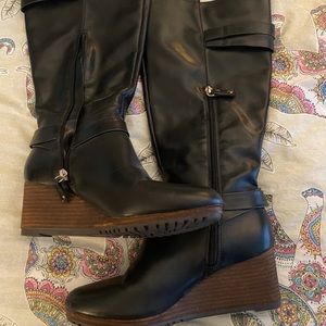 Dr. Scholls wide calf faux leather boot